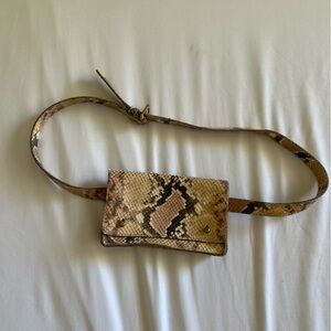 Madewell Snake Print Crossbody Bag - Brown and Tan